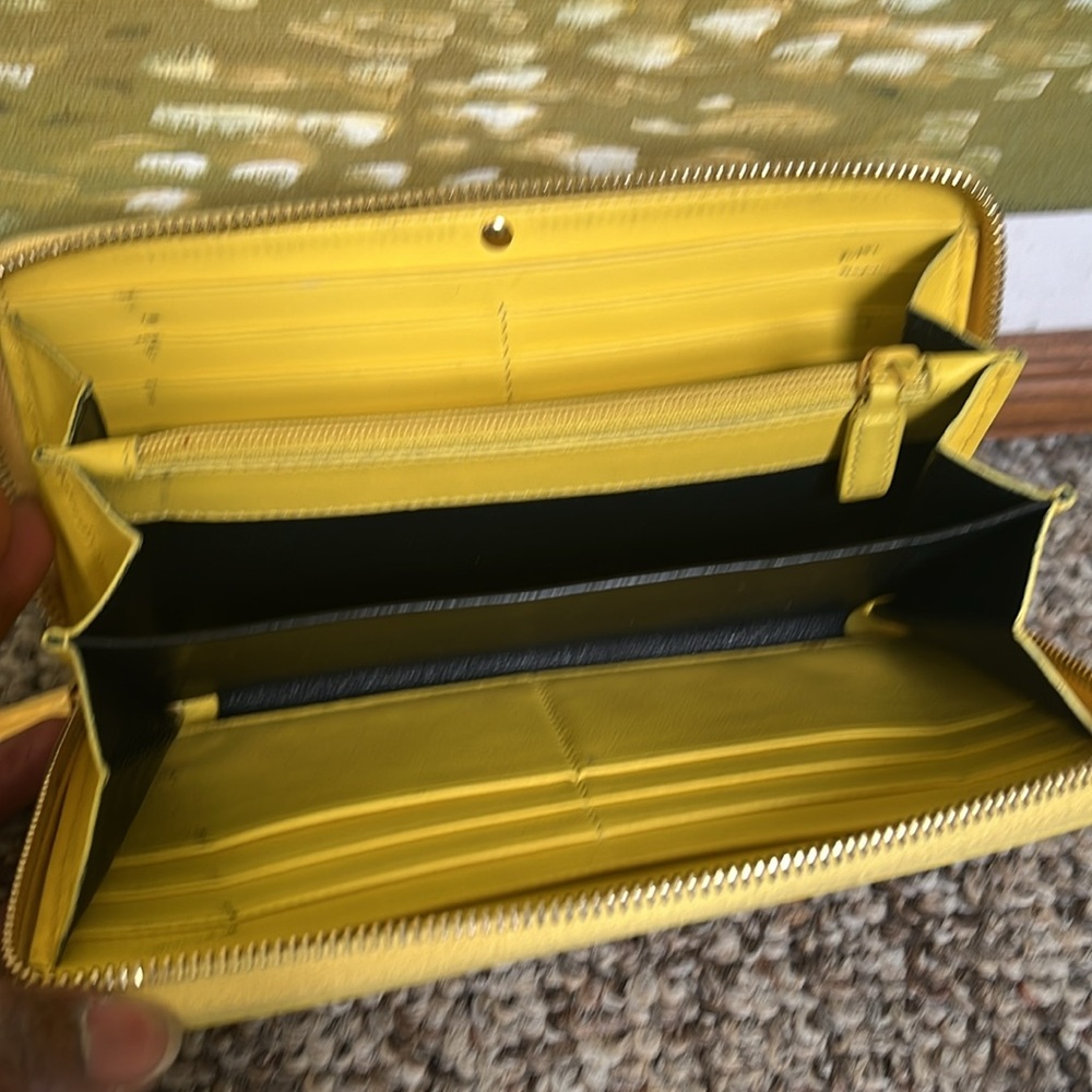 Saint Laurent Authentic Yellow Zip Around Long Wallet good used condition. - Picture 3 of 8